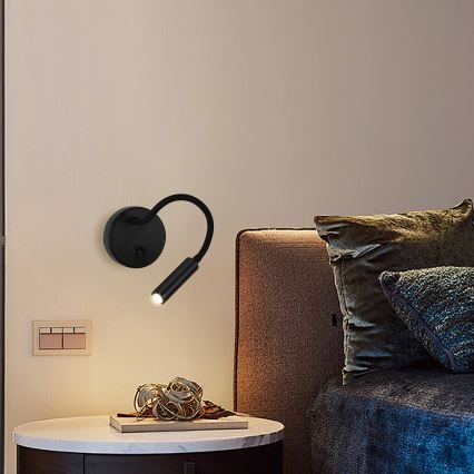 Brilagi - LED Гнучка настінна лампа з регулюванням яскравості MAYA 1xG9/4W/230V чорний 2700-6500K Wi-Fi Tuya