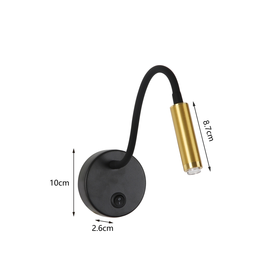 Brilagi - LED Гнучка настінна лампа з регулюванням яскравості MAYA 1xG9/4W/230V чорний/золотистий 2700-6500K Wi-Fi Tuya