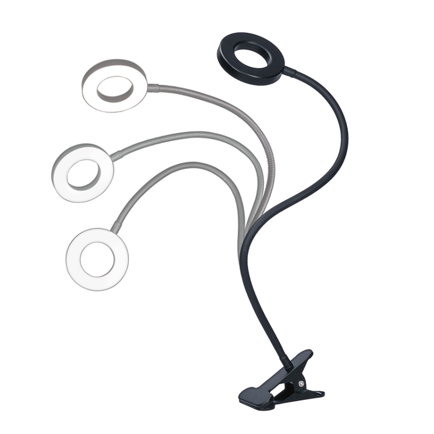 Brilagi - Світлодіодна регульована лампа з кліпсою ORBELA LED/8W/230V 3000/4000/5000K чорна