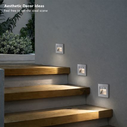 Brilagi - LED лестничный светильник с датчиком STEP LIGHT LED/1,5W/230V IP44 серебристый