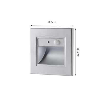 Brilagi - LED лестничный светильник с датчиком STEP LIGHT LED/1,5W/230V IP44 серебристый