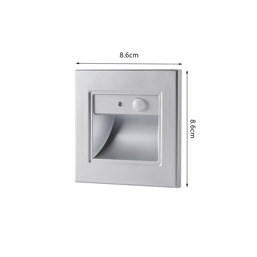 Brilagi - LED лестничный светильник с датчиком STEP LIGHT LED/1,5W/230V IP44 серебристый