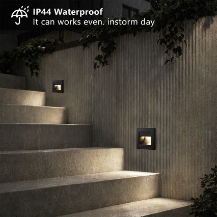 Brilagi - LED лестничный светильник STEP LIGHT LED/1,5 Вт/230 В IP44 чёрный