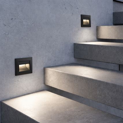 Brilagi - LED лестничный светильник STEP LIGHT LED/1,5 Вт/230 В IP44 чёрный