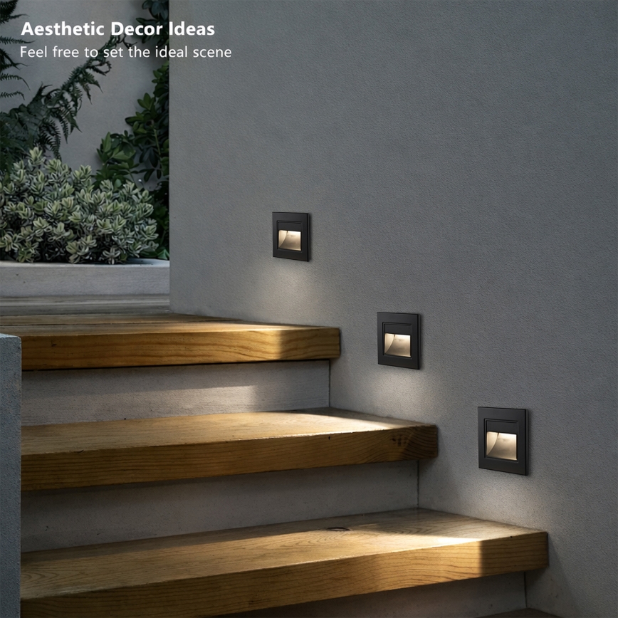 Brilagi - LED лестничный светильник STEP LIGHT LED/1,5 Вт/230 В IP44 чёрный