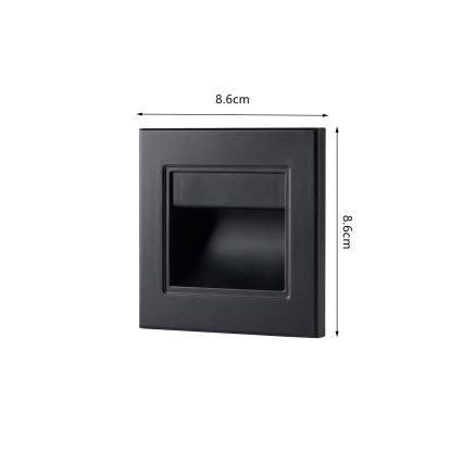 Brilagi - LED лестничный светильник STEP LIGHT LED/1,5 Вт/230 В IP44 чёрный