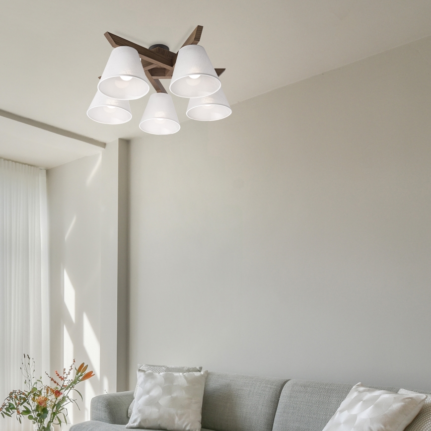 Brilagi - LED Накладна люстра ANTHONY 5xE14/40W/230V дуб горіх/білий