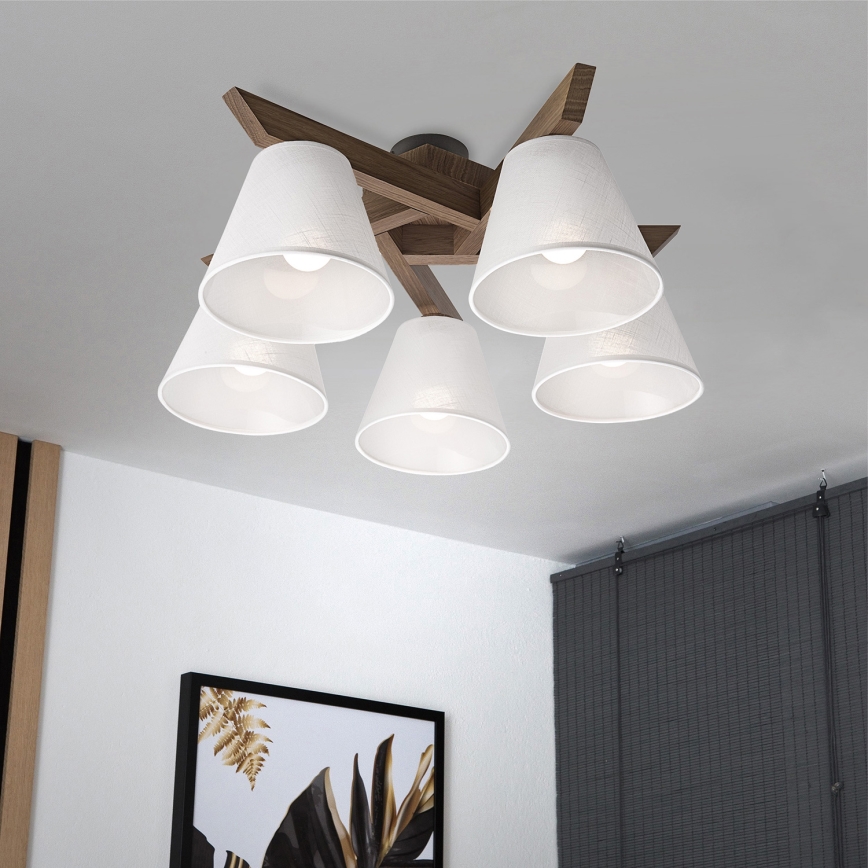 Brilagi - LED Накладна люстра ANTHONY 5xE14/40W/230V дуб горіх/білий