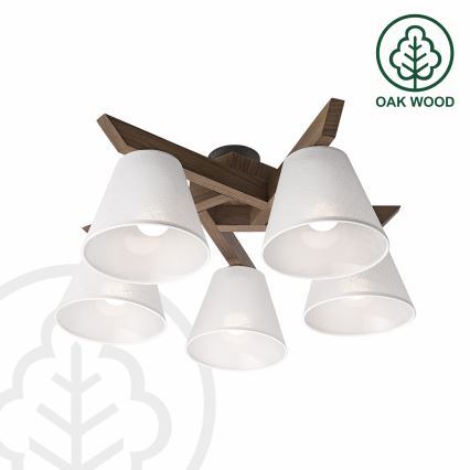 Brilagi - LED Накладна люстра ANTHONY 5xE14/40W/230V дуб горіх/білий