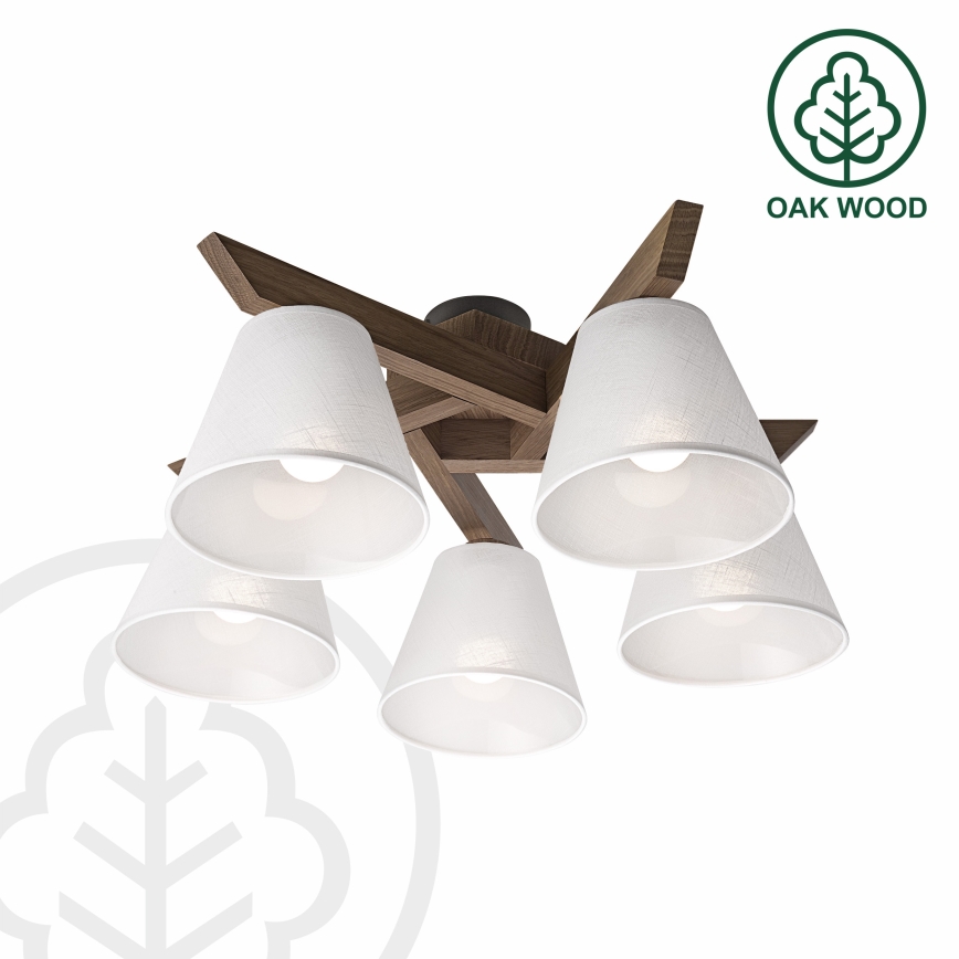 Brilagi - LED Накладна люстра ANTHONY 5xE14/40W/230V дуб горіх/білий