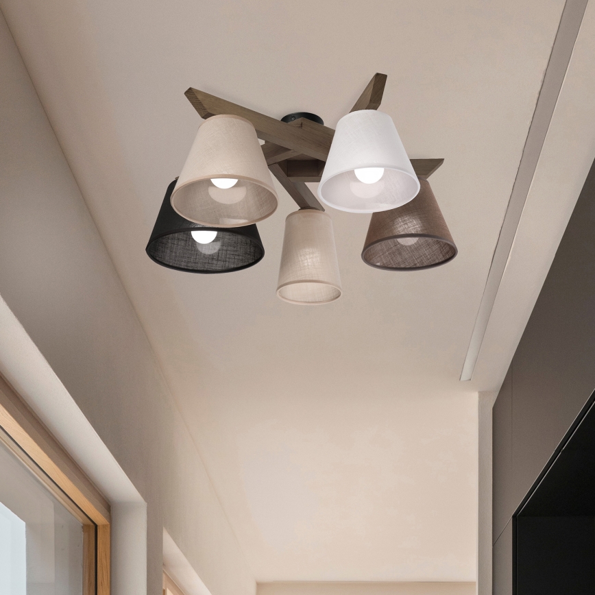 Brilagi - LED Накладна люстра ANTHONY 5xE14/40W/230V дуб горіх