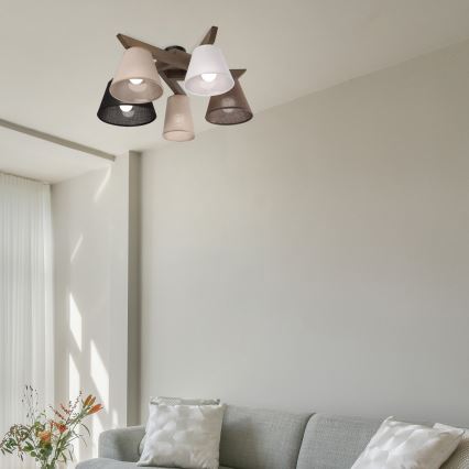 Brilagi - LED Накладна люстра ANTHONY 5xE14/40W/230V дуб горіх