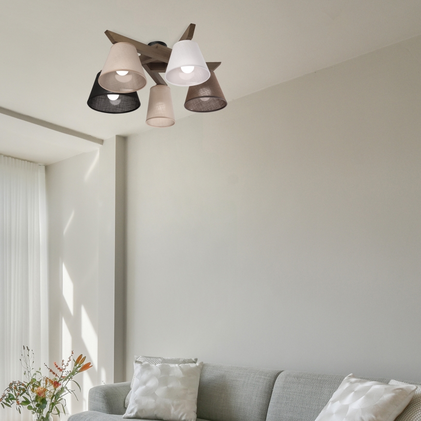 Brilagi - LED Накладна люстра ANTHONY 5xE14/40W/230V дуб горіх