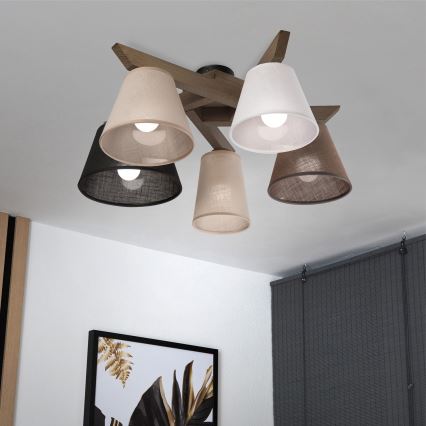 Brilagi - LED Накладна люстра ANTHONY 5xE14/40W/230V дуб горіх