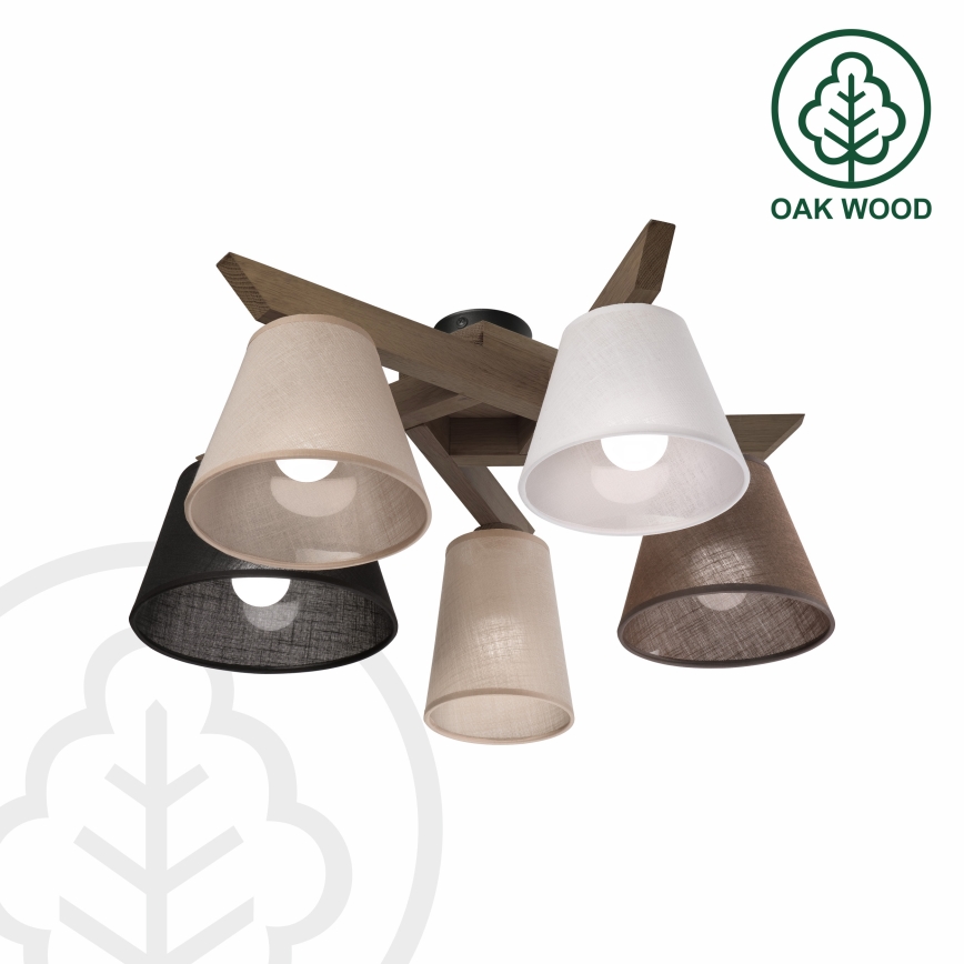 Brilagi - LED Накладна люстра ANTHONY 5xE14/40W/230V дуб горіх