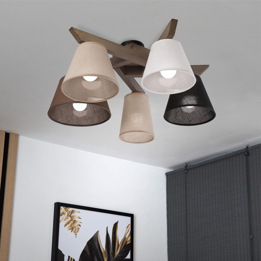 Brilagi - LED Накладна люстра ANTHONY 5xE14/40W/230V дуб горіх