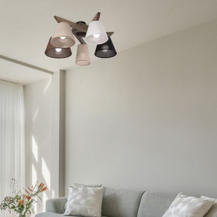 Brilagi - LED Накладна люстра ANTHONY 5xE14/40W/230V дуб горіх