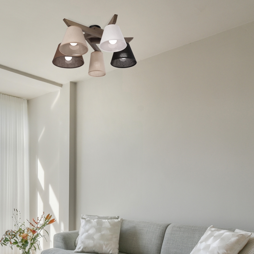 Brilagi - LED Накладна люстра ANTHONY 5xE14/40W/230V дуб горіх