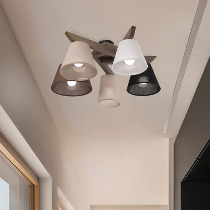 Brilagi - LED Накладна люстра ANTHONY 5xE14/40W/230V дуб горіх