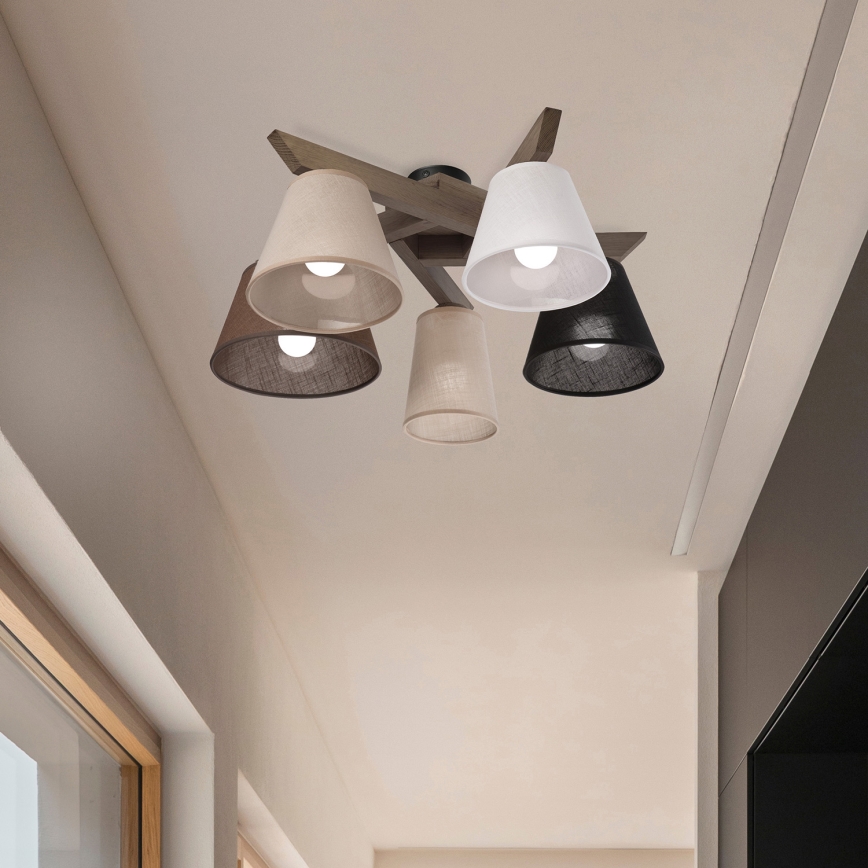 Brilagi - LED Накладна люстра ANTHONY 5xE14/40W/230V дуб горіх