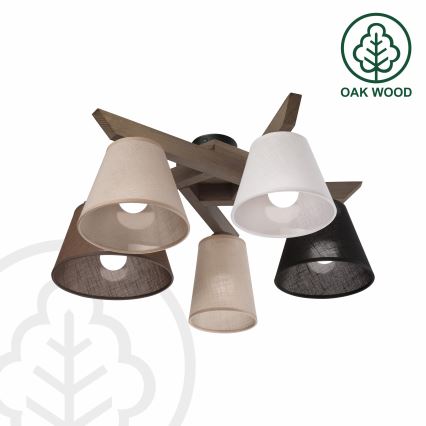 Brilagi - LED Накладна люстра ANTHONY 5xE14/40W/230V дуб горіх