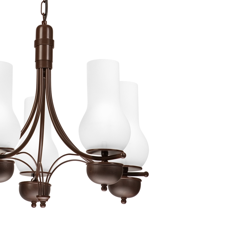 Brilagi - LED люстра на ланцюгу COTTAGE 5xE14/40W/230V дуб/білий