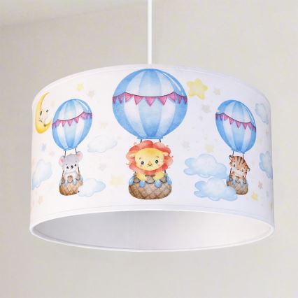 Brilagi - LED-люстра для детской на тросе BOBO 1xE27/60W/230V, диаметр 35 см, белая/с изображением животных