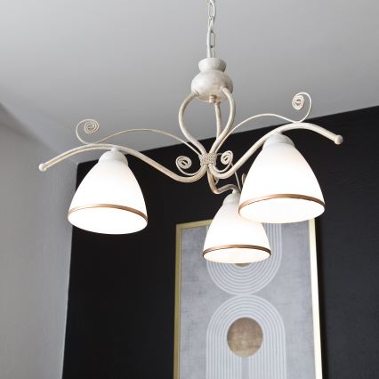 Brilagi - LED люстра на цепи ANTICO 3xE27/60W/230V 3000K белая патина