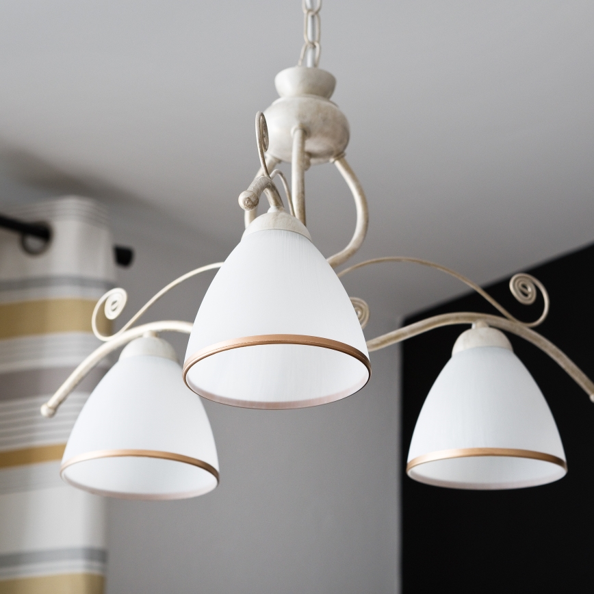 Brilagi - LED люстра на цепи ANTICO 3xE27/60W/230V 3000K белая патина