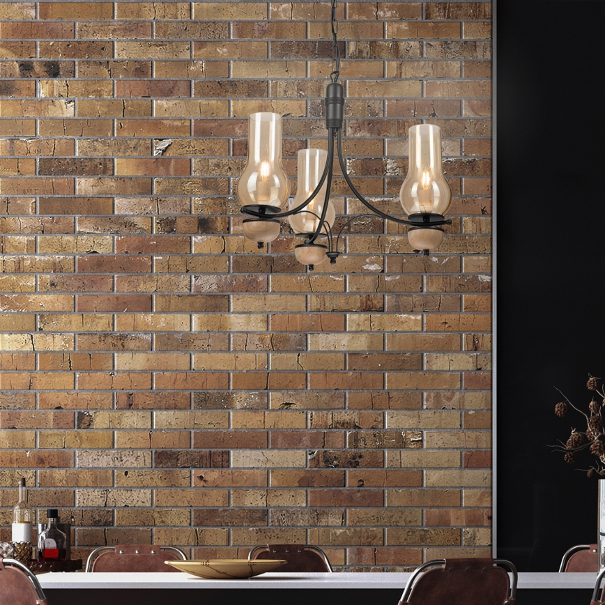 Brilagi - LED Люстра на цепи COTTAGE 3xE14/40W/230V бук/коричневый