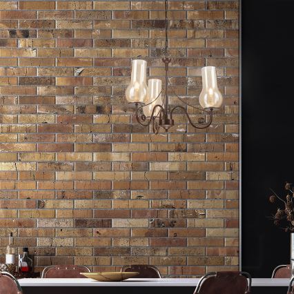 Brilagi - LED Люстра на цепи COTTAGE 3xE14/40W/230V коричневый