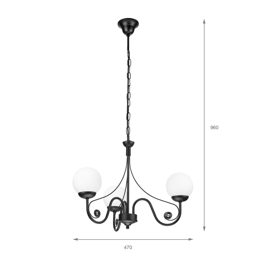 Brilagi - LED Люстра на цепи COTTAGE 3xG9/40W/230V черный/белый