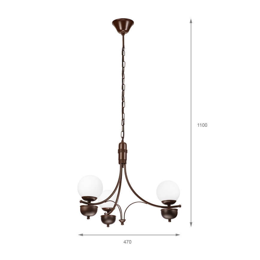 Brilagi - LED Люстра на цепи COTTAGE 3xG9/40W/230V дуб/белый