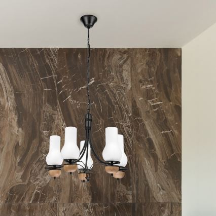 Brilagi - LED Люстра на цепи COTTAGE 5xE14/40W/230V бук/белый