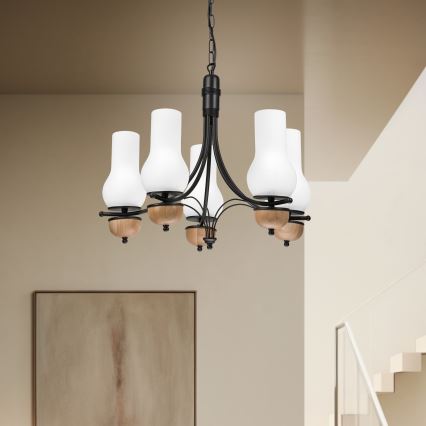 Brilagi - LED Люстра на цепи COTTAGE 5xE14/40W/230V бук/белый