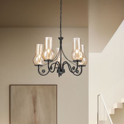 Brilagi - LED Люстра на цепи COTTAGE 5xE14/40W/230V черный/коричневый