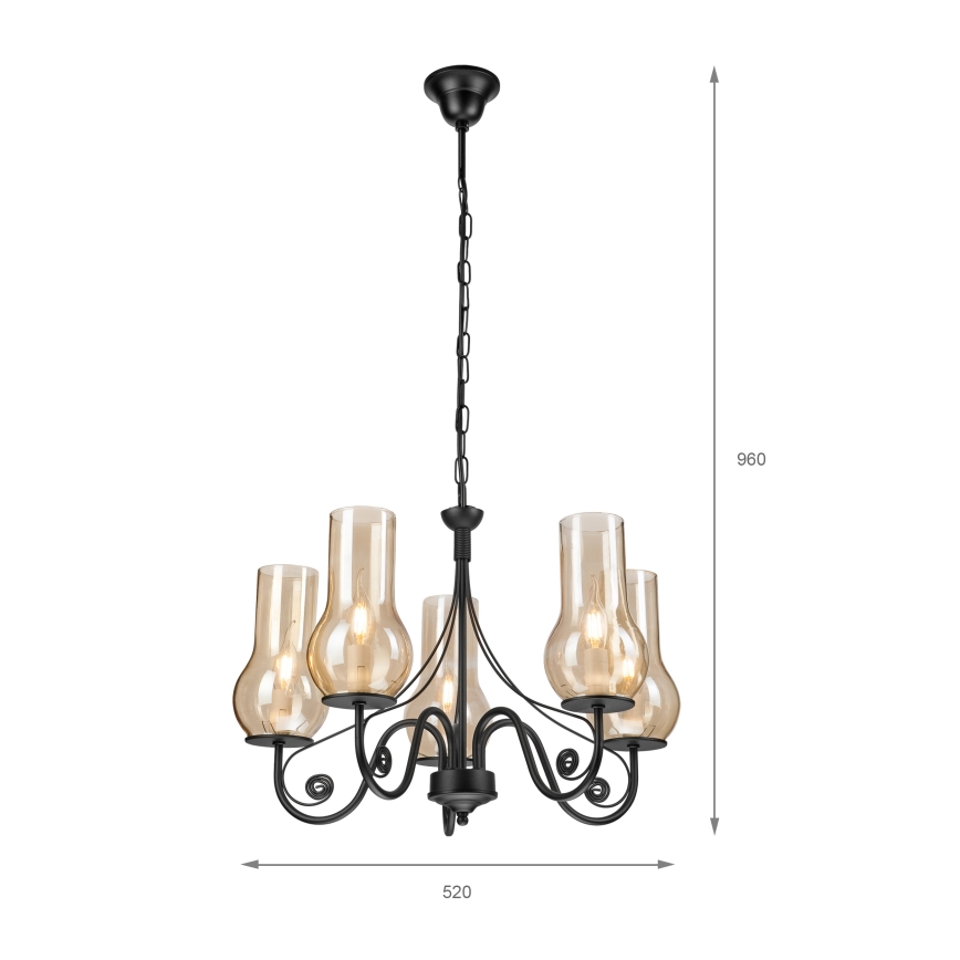 Brilagi - LED Люстра на цепи COTTAGE 5xE14/40W/230V черный/коричневый