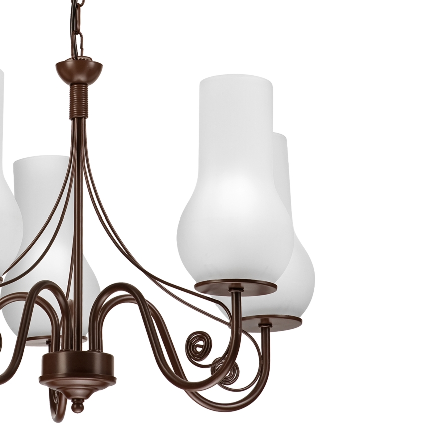 Brilagi - LED Люстра на цепи COTTAGE 5xE14/40W/230V коричневый/белый