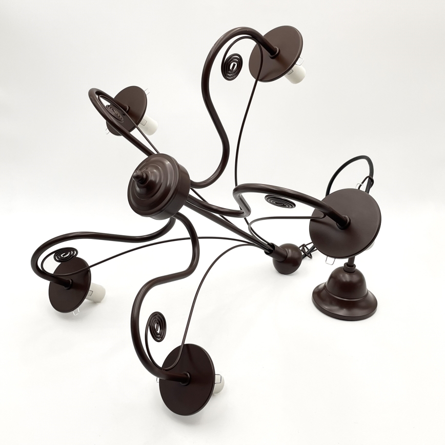 Brilagi - LED Люстра на цепи COTTAGE 5xE14/40W/230V коричневый/белый