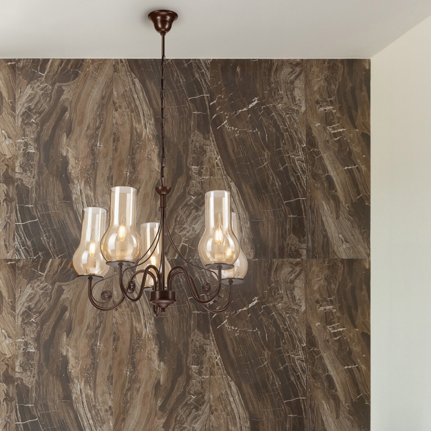 Brilagi - LED Люстра на цепи COTTAGE 5xE14/40W/230V коричневый
