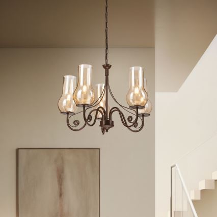 Brilagi - LED Люстра на цепи COTTAGE 5xE14/40W/230V коричневый