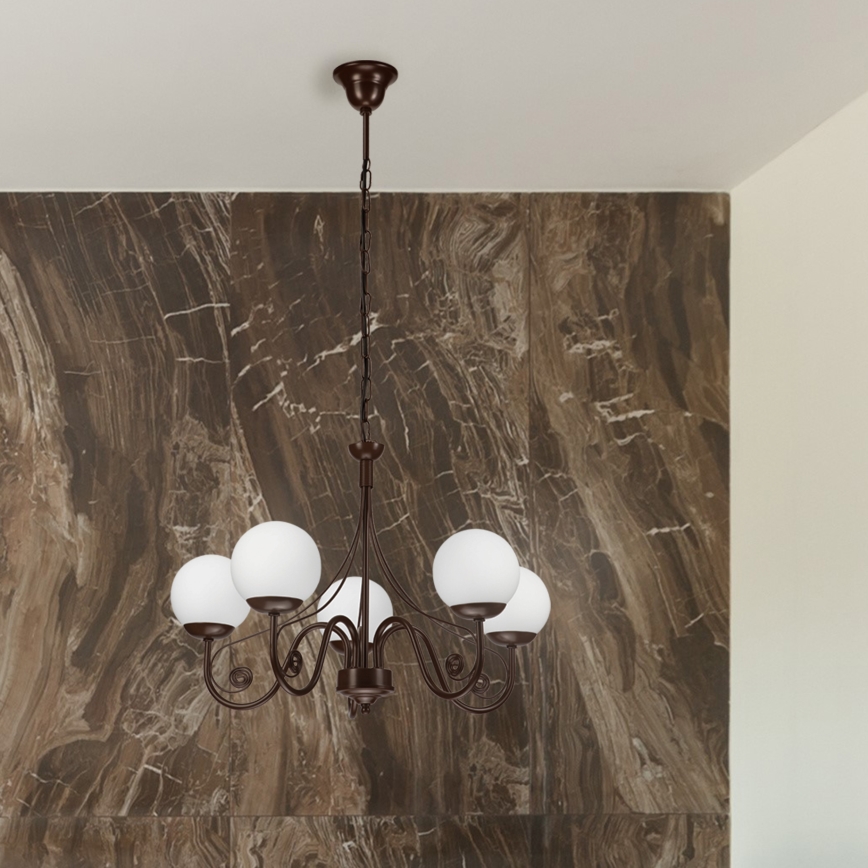 Brilagi - LED Люстра на цепи COTTAGE 5xG9/40W/230V коричневый/белый