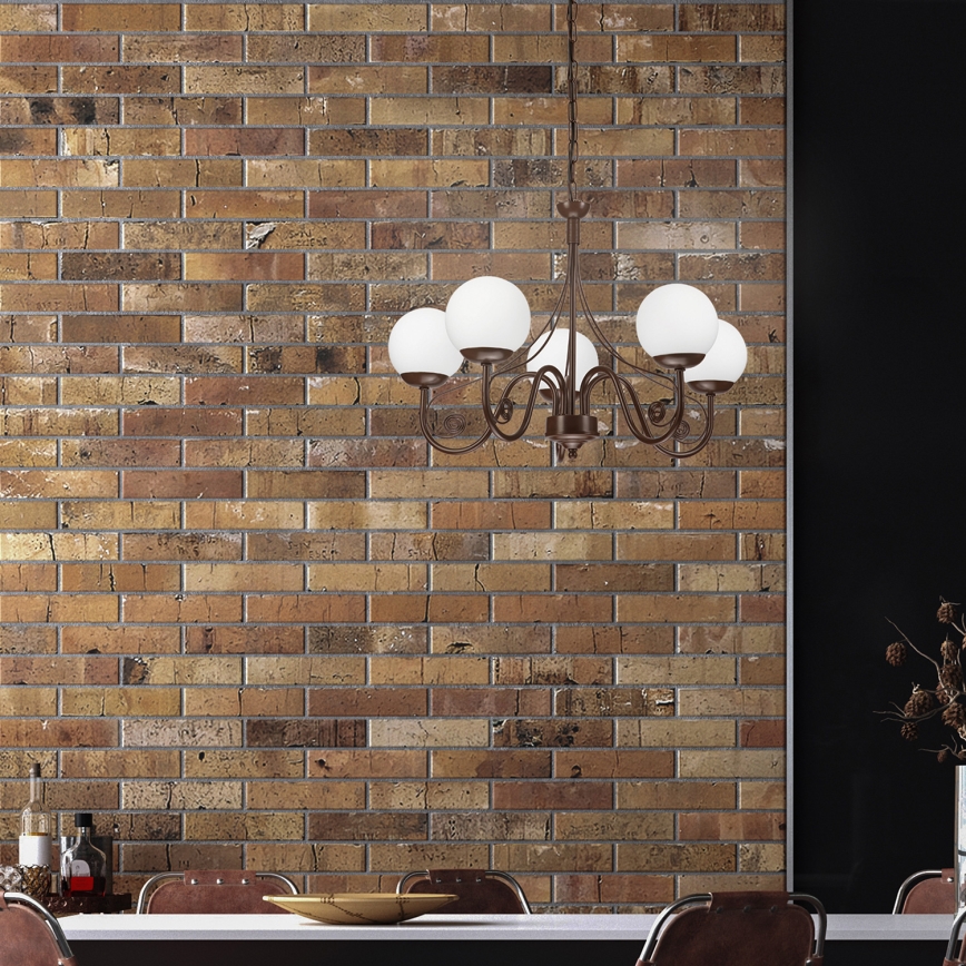 Brilagi - LED Люстра на цепи COTTAGE 5xG9/40W/230V коричневый/белый