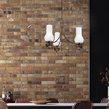 Brilagi - LED-люстра на ланцюгу COTTAGE 3xE14/40W/230V бук/коричневий/білий