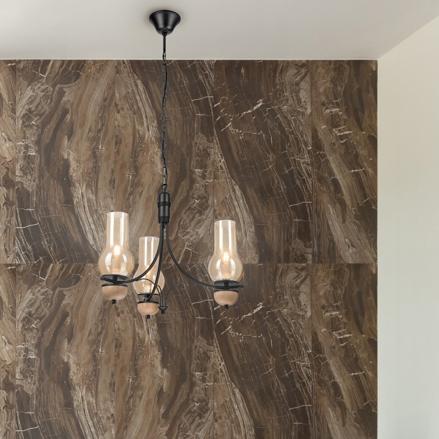 Brilagi - LED Люстра на ланцюгу COTTAGE 3xE14/40W/230V бук/коричневий