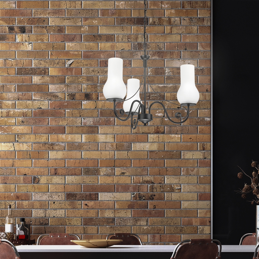 Brilagi - LED Люстра на ланцюгу COTTAGE 3xE14/40W/230V чорний/білий