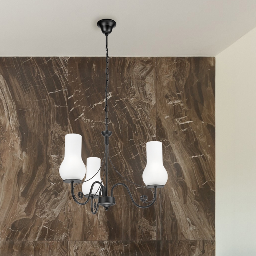 Brilagi - LED Люстра на ланцюгу COTTAGE 3xE14/40W/230V чорний/білий