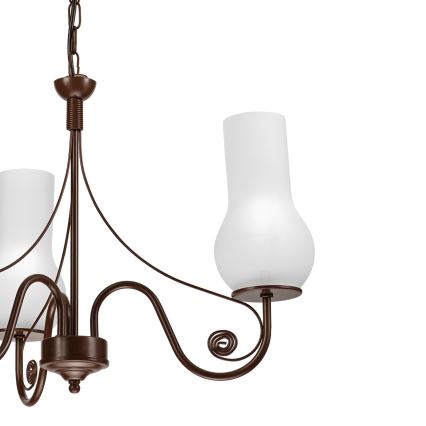 Brilagi - LED Люстра на ланцюгу COTTAGE 3xE14/40W/230V коричневий/білий