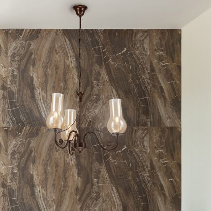 Brilagi - LED Люстра на ланцюгу COTTAGE 3xE14/40W/230V коричневий