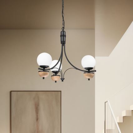 Brilagi - LED Люстра на ланцюгу COTTAGE 3xG9/40W/230V бук/білий